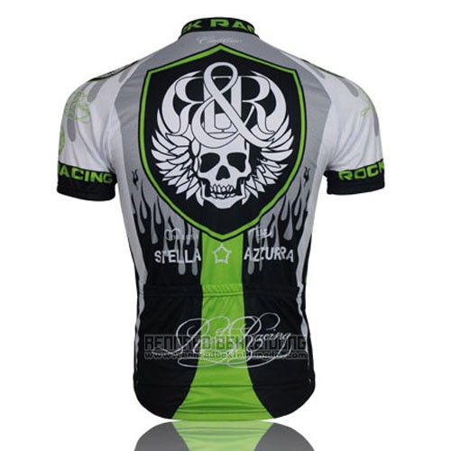 2013 Fahrradbekleidung Rock Racing Shwarz und Grun Trikot Kurzarm und Tragerhose